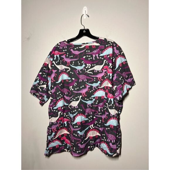 UA Scrubs Dinosaur scrub top size 2xl. C16-7 - Picture 2 of 3